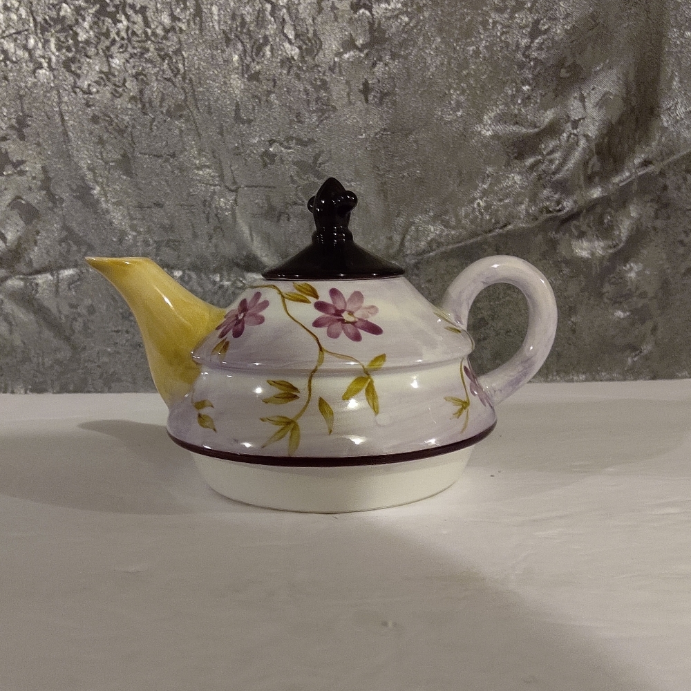 Tracy Porter 4.5" Hand Painted Tea For One Lavender Floral Teapot